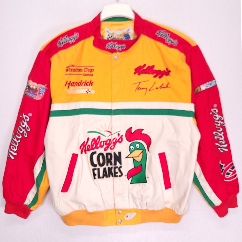 NASCAR Kelloggs Corn Flakes Terry Labonte Racing Jacket Jeff Hamilton Mens 4XL